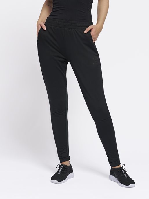 Black tapered pants womens top