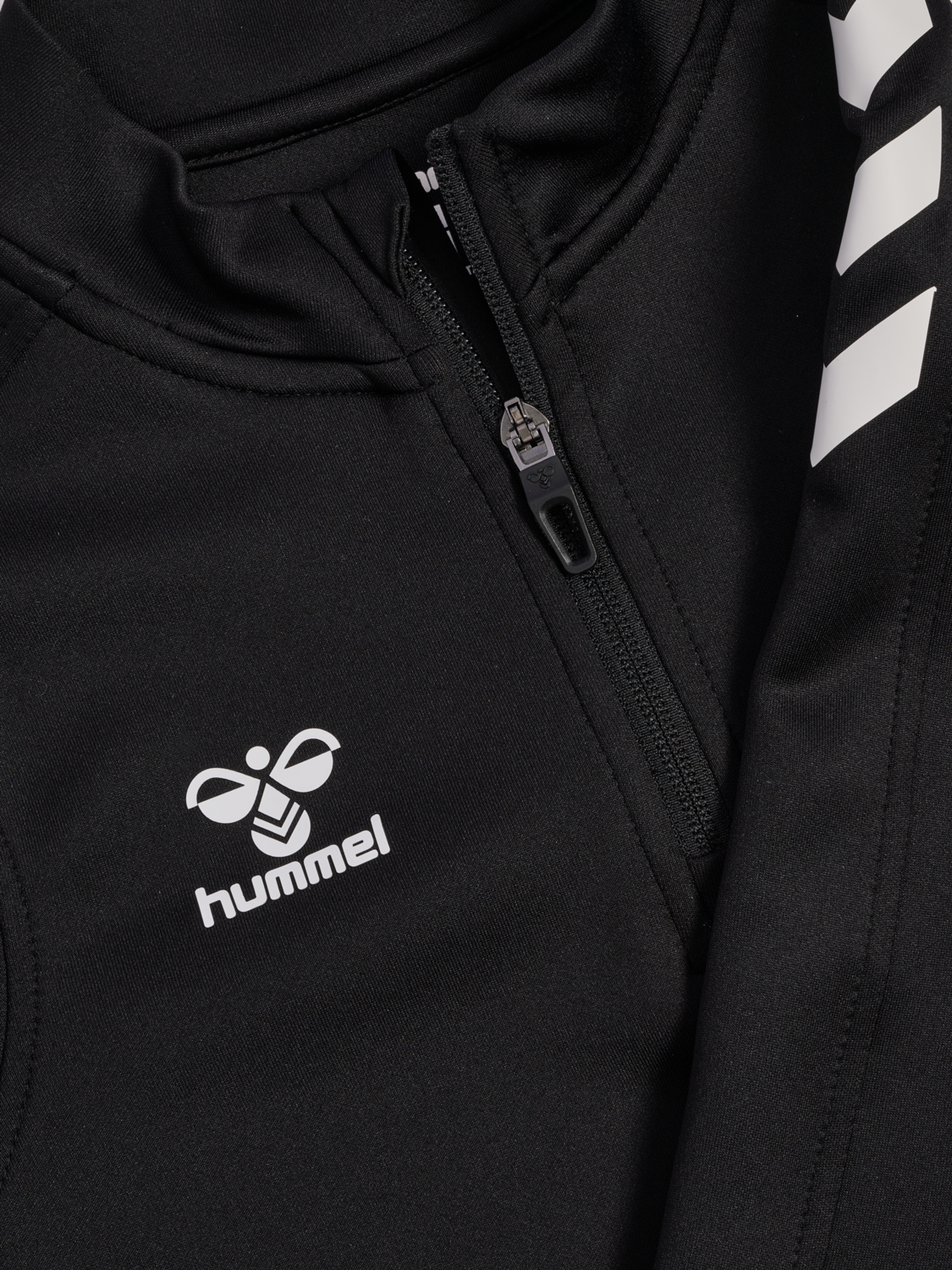 hmlCORE XK HALF ZIP POLY SWEAT KIDS, BLACK/BLACK, packshot