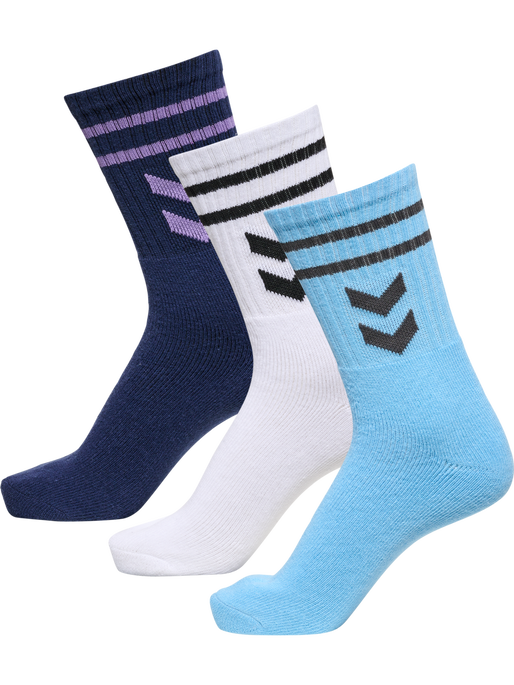 hml3-PACK SS23 SOCKS, WHITE/MARINE/BALTIC SEA, packshot