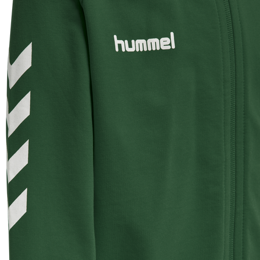 HMLGO KIDS COTTON ZIP HOODIE, EVERGREEN, packshot