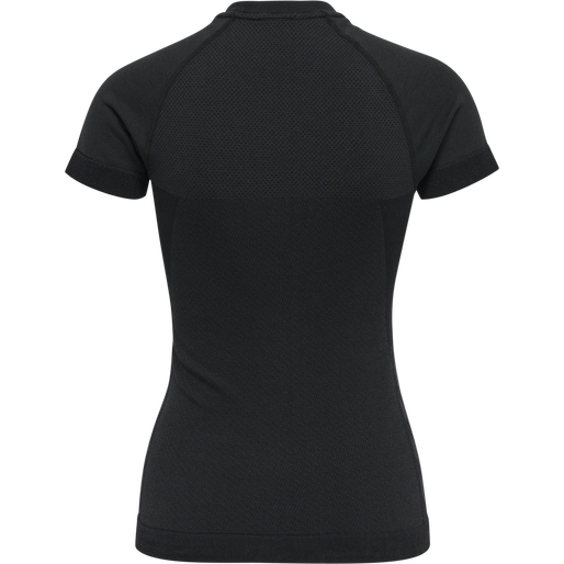 hmlCLEA SEAMLESS TIGHT T-SHIRT, BLACK MELANGE, packshot