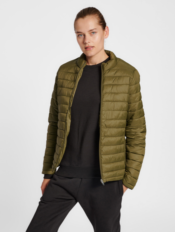 hmlRED QUILTED JACKET WOMAN, DARK OLIVE, model