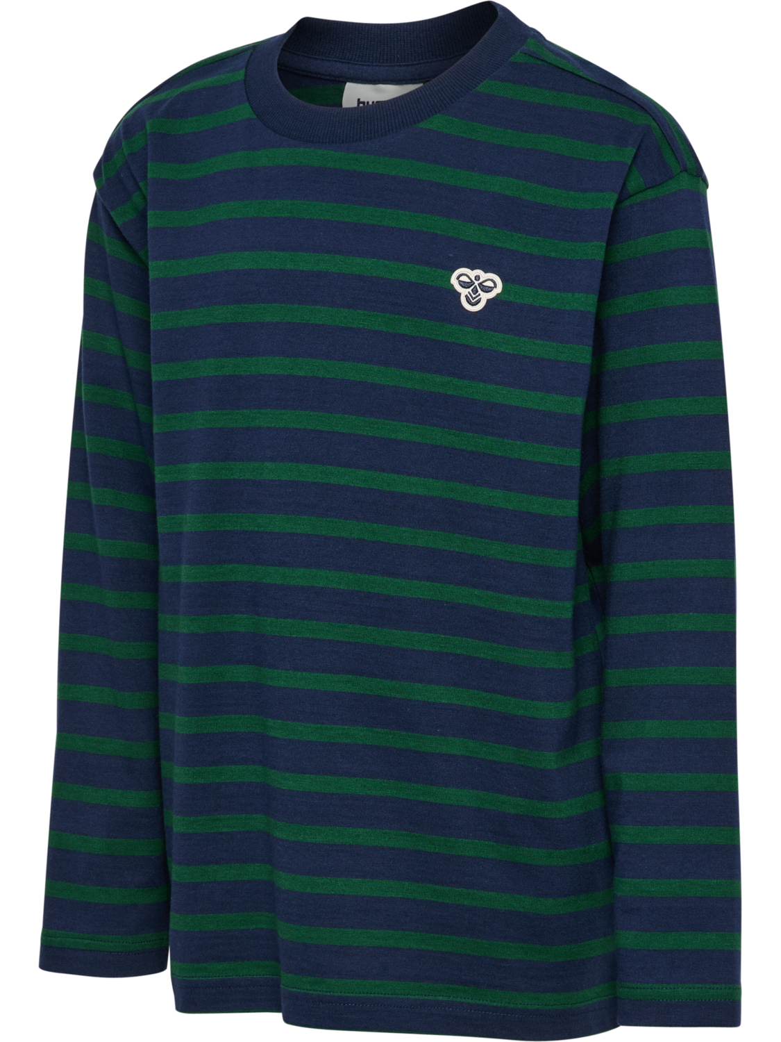 hmlJR LOOSE STRIPE T-SHIRT L/S BEE, DRESS BLUES, packshot