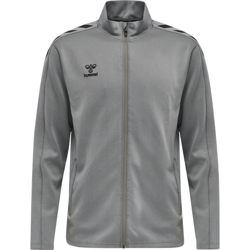 hmlCORE XK POLY ZIP SWEAT, GREY MELANGE hmlCORE XK POLY ZIP SWEAT, GREY MELANGE, packshot