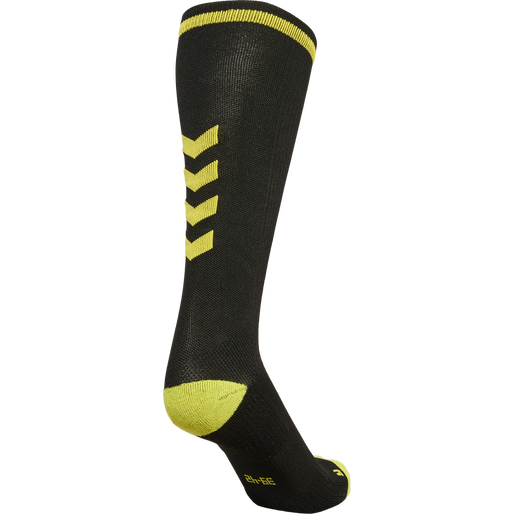 ELITE INDOOR SOCK HIGH, BLACK/BLAZING YELLOW, packshot