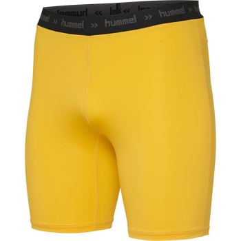 HML FIRST PERFORMANCE TIGHT SHORTS, SPORTS YELLOW, packshot