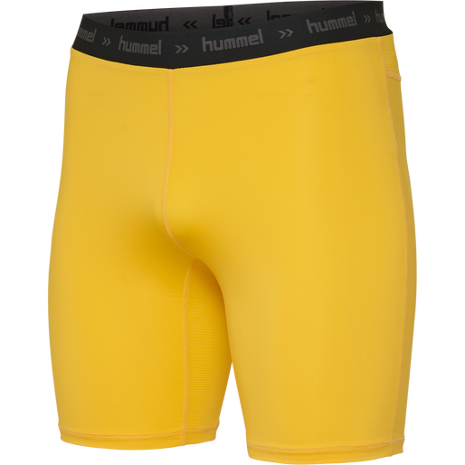 HML FIRST PERFORMANCE TIGHT SHORTS, SPORTS YELLOW, packshot