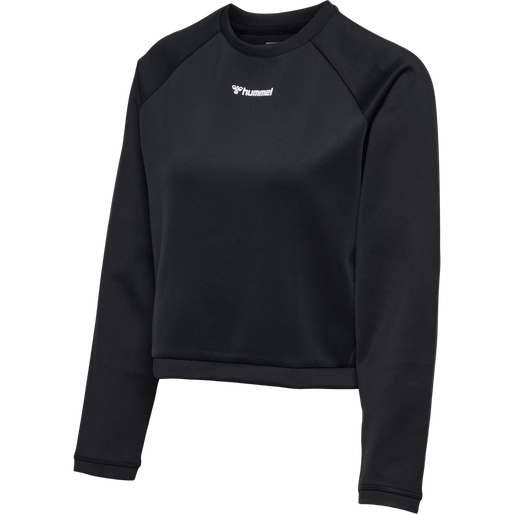 hmlMT KALU SHORT SWEATSHIRT, BLACK hmlMT KALU SHORT SWEATSHIRT, BLACK, packshot
