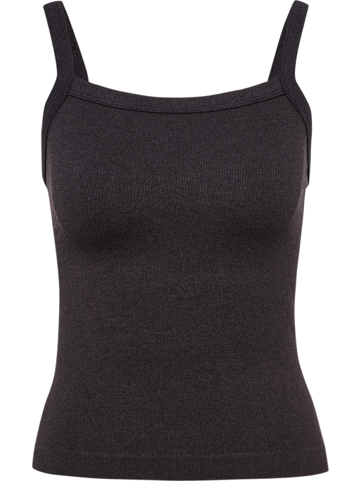 hmlYOGA SEAMLESS RIB TOP, BLACK MELANGE, packshot