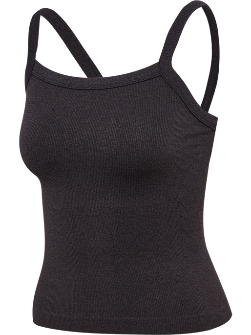 hmlYOGA SEAMLESS RIB TOP, BLACK MELANGE, packshot