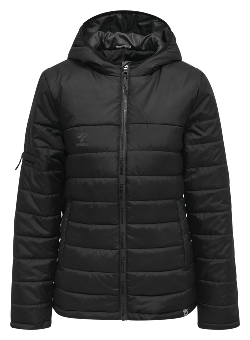 hmlNORTH QUILTED HOOD JACKET WOMAN, BLACK/ASPHALT hmlNORTH QUILTED HOOD JACKET WOMAN, BLACK/ASPHALT, packshot