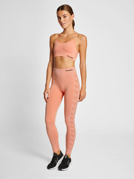 hummel CI SEAMLESS SCRUNCH SPORTS BRA - CANYON SUNSET MELANGE