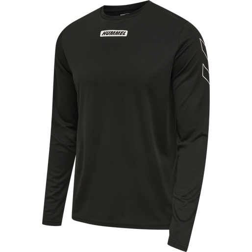 hmlTE TIHALT T-SHIRT L/S, BLACK, packshot