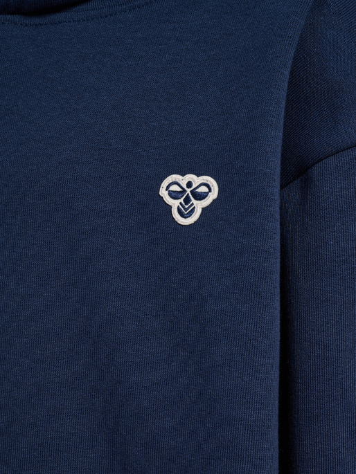 hmlJR LOOSE HOODIE BEE, DRESS BLUES, packshot