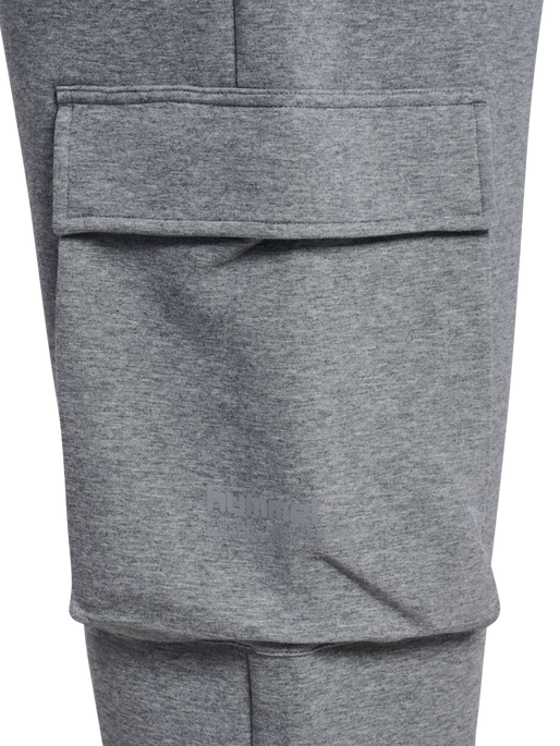 hmlTECH FLEECE LOOSE CARGO PANTS, GREY MELANGE hmlTECH FLEECE LOOSE CARGO PANTS, GREY MELANGE, packshot