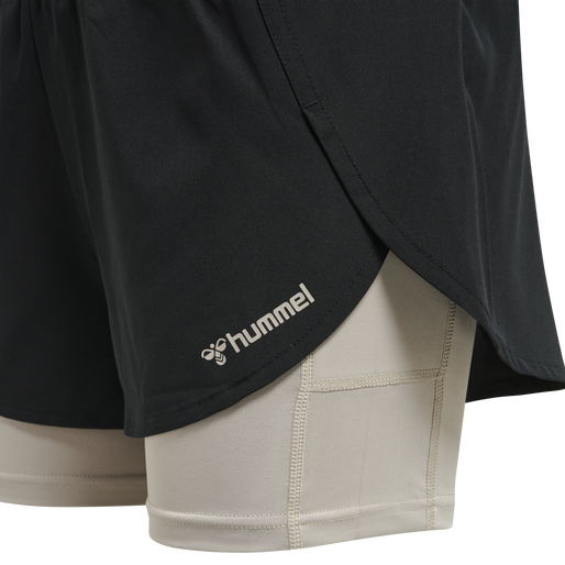 hmlMT TRACK 2 IN 1 SHORTS, BLACK, packshot