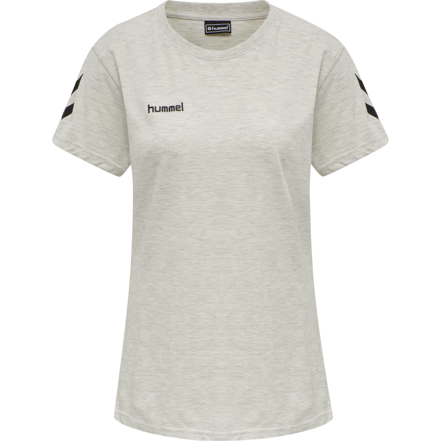 HMLGO COTTON T-SHIRT WOMAN S/S, EGRET MELANGE, packshot