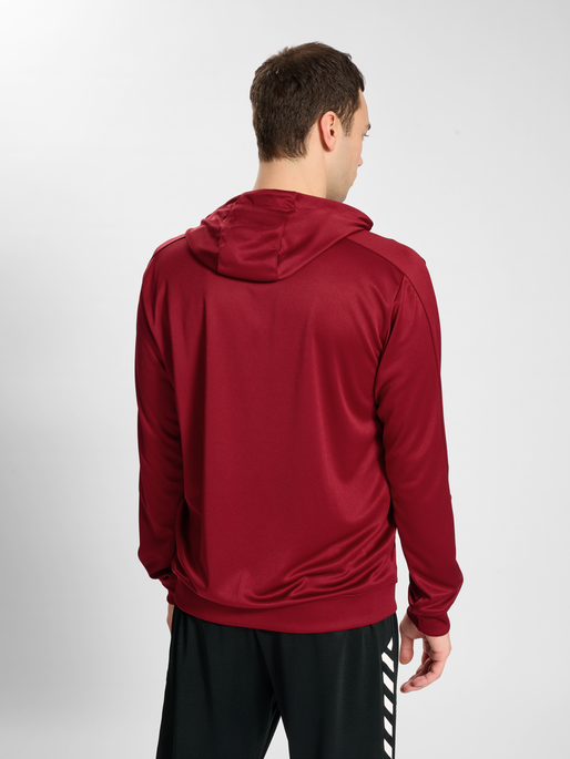 hmlPROMO POLY HOODIE, BIKING RED, model