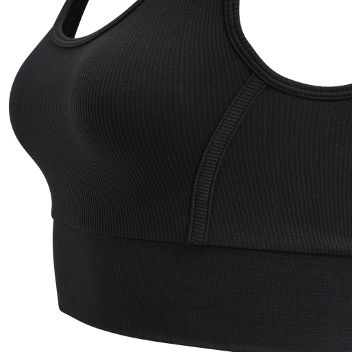 hmlHEROINE SEAMLESS CROPPED TOP, BLACK, packshot