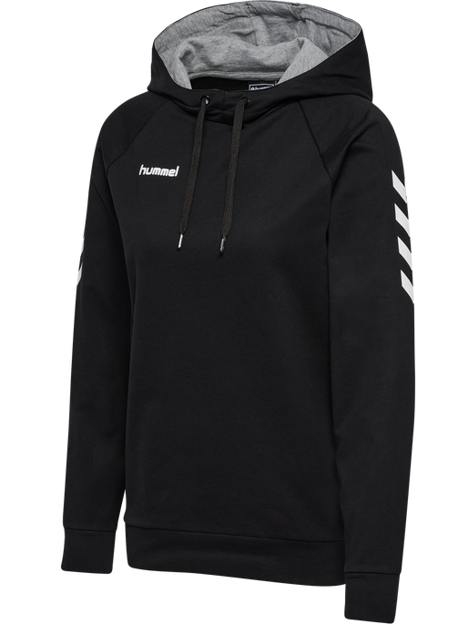 HMLGO COTTON HOODIE WOMAN, BLACK, packshot