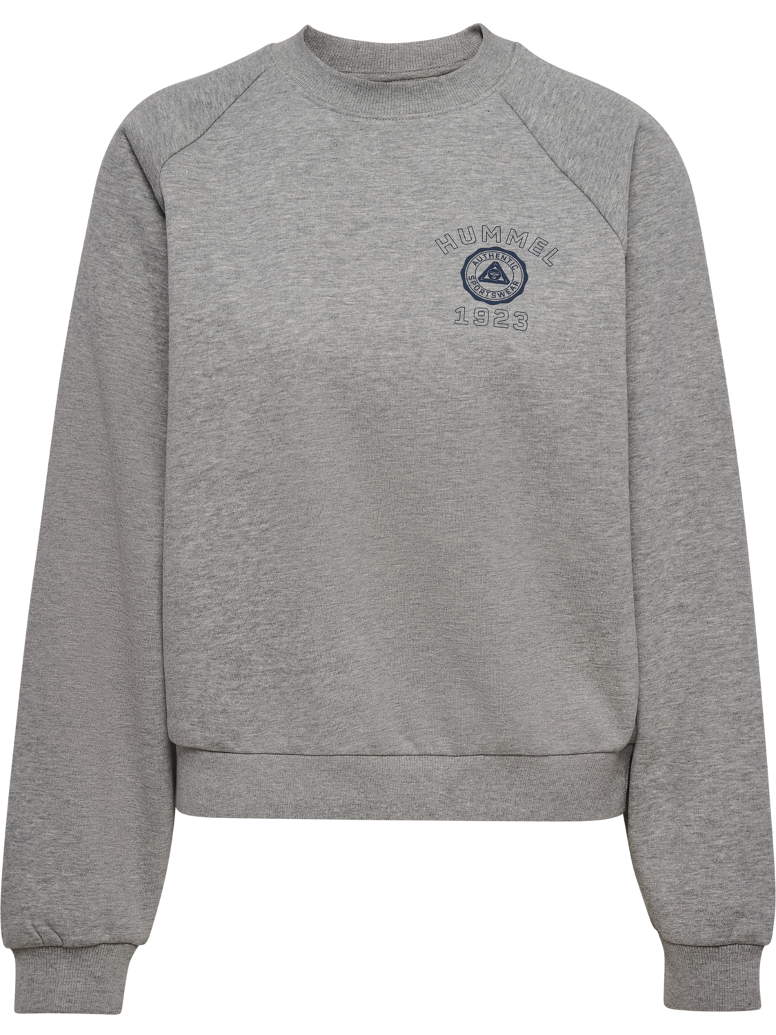 hmlKEEPER W BOXY GRAPHIC CREWNECK, LIGHT GREY MELANGE, packshot