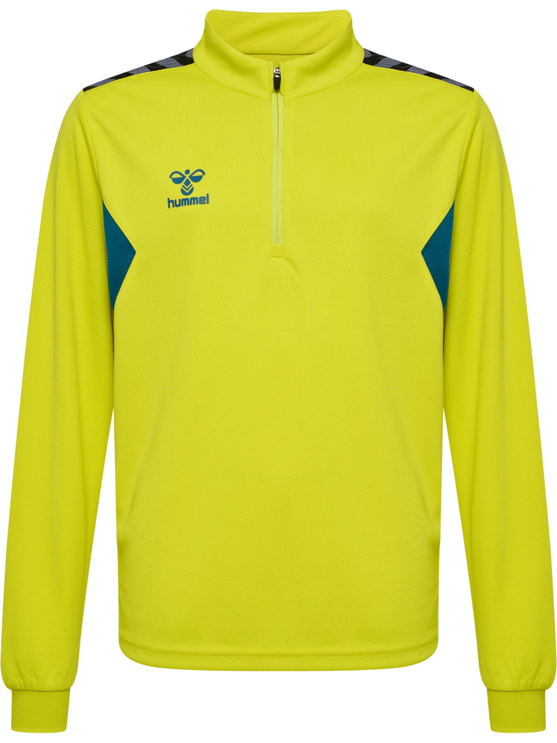 hmlAUTHENTIC HALF ZIP SWEAT KIDS, SULPHUR SPRING/BLUE CORAL, packshot