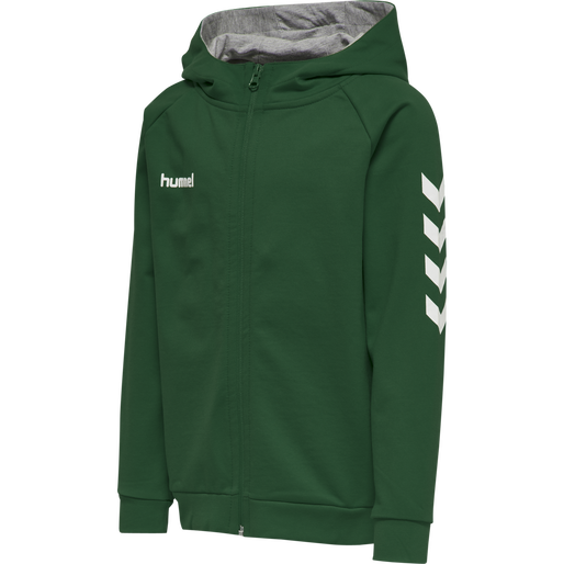 HMLGO KIDS COTTON ZIP HOODIE, EVERGREEN, packshot