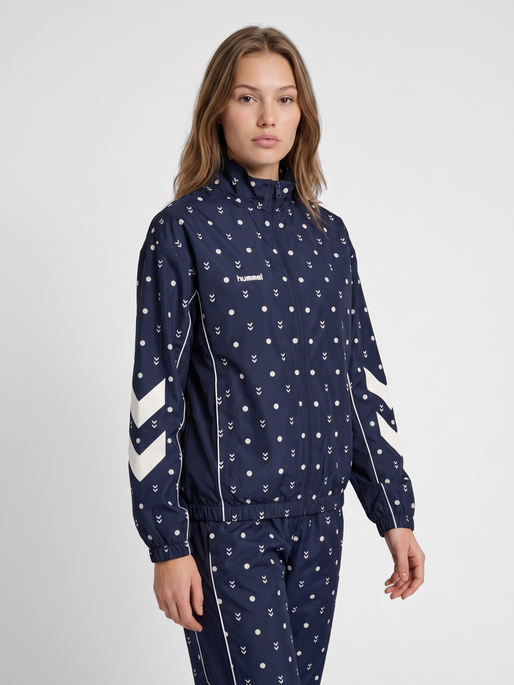 hmlI-D RIPSTOP TRACK JACKET, NIGHT SKY/MARSHMALLOW, model