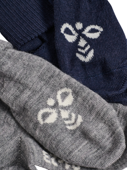 hmlMINI WOOL 2-PACK SOCKS, DRESS BLUES/GREY MELANGE, packshot