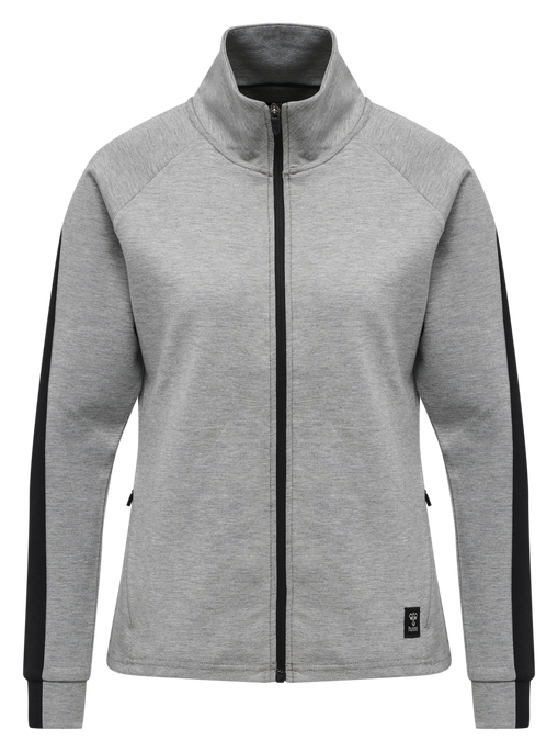 hmlESSI ZIP JACKET , GREY MELANGE, packshot