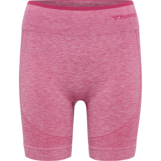 hmlMT UNA SEAMLESS MID WAIST SHORTS, AZALEA PINK MELANGE, packshot