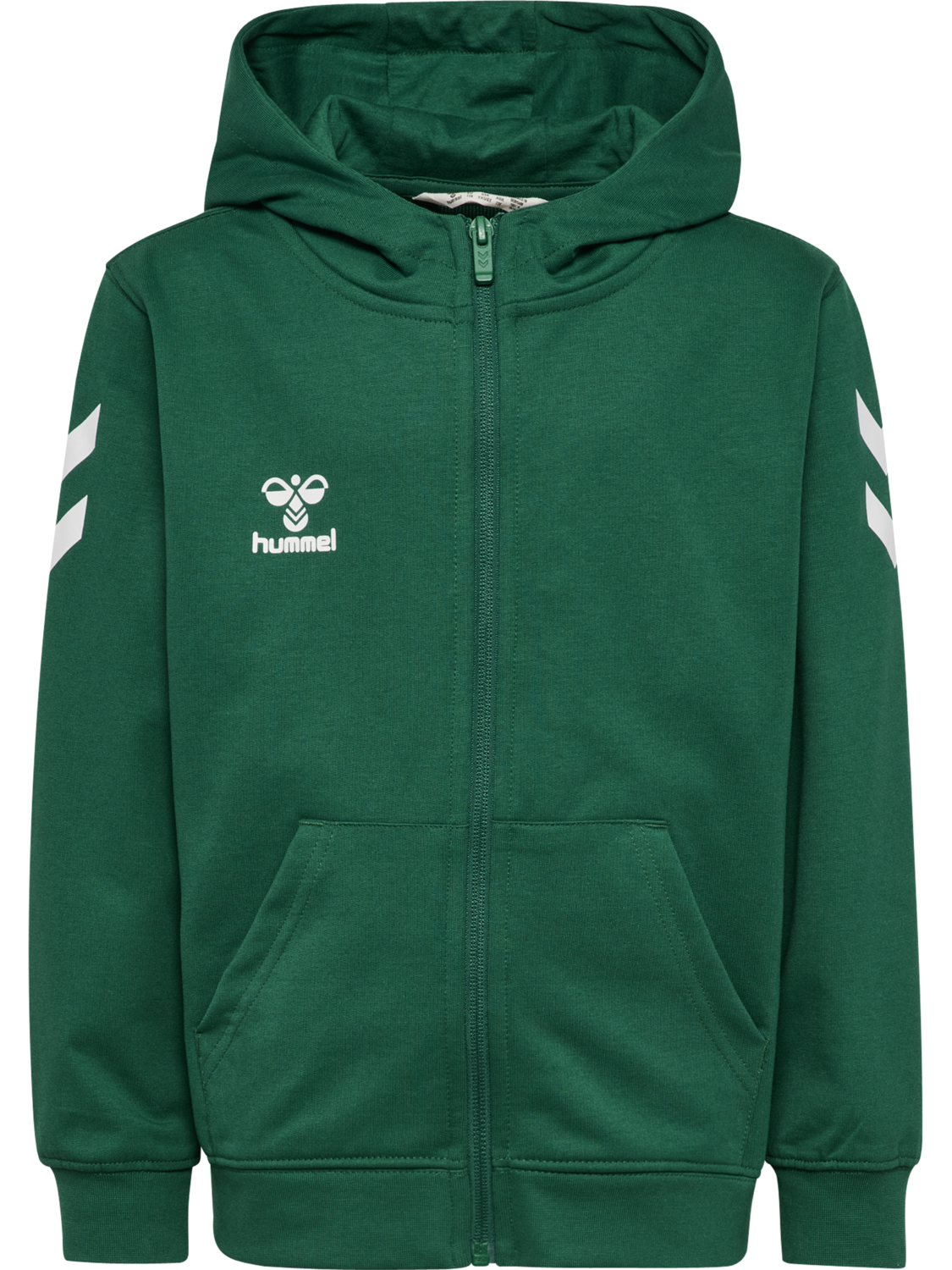 hmlGO 2.0 CHEVRON ZIP HOODIE KIDS, EVERGREEN, packshot
