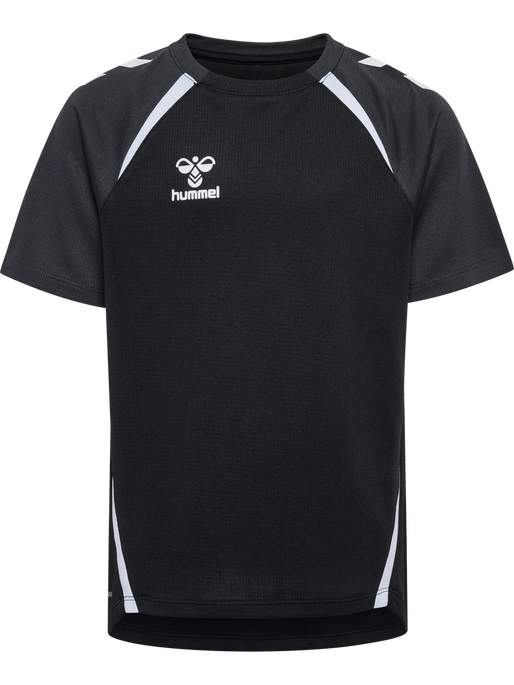 hmlLEAD 2.0 JERSEY S/S KIDS, BLACK/ASPHALT, packshot