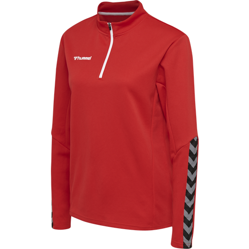hmlAUTHENTIC HALF ZIP SWEATSHIRT WO, TRUE RED, packshot