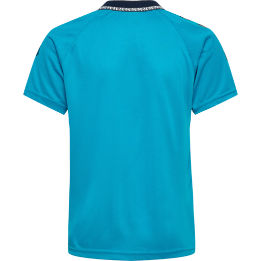 hmlONGRID POLY JERSEY S/S KIDS, ATOMIC BLUE/MARINE, packshot