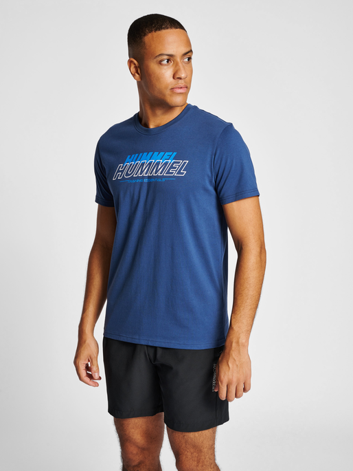 hummel TE JEFF COTTON T-SHIRT - INSIGNIA BLUE