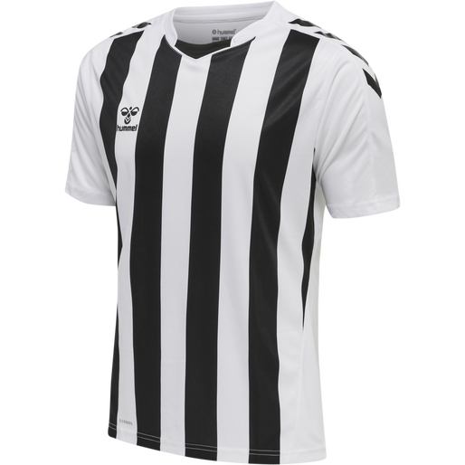 hmlCORE XK STRIPED JERSEY S/S, WHITE/BLACK hmlCORE XK STRIPED JERSEY S/S, WHITE/BLACK, packshot