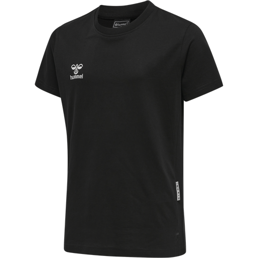 hmlMOVE GRID COTTON T-SHIRT S/S KID, BLACK, packshot