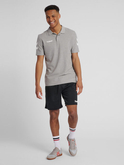 HMLGO COTTON POLO, GREY MELANGE, model
