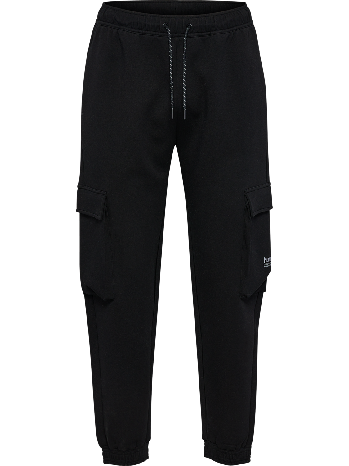 hmlTECH FLEECE LOOSE CARGO PANTS, BLACK, packshot
