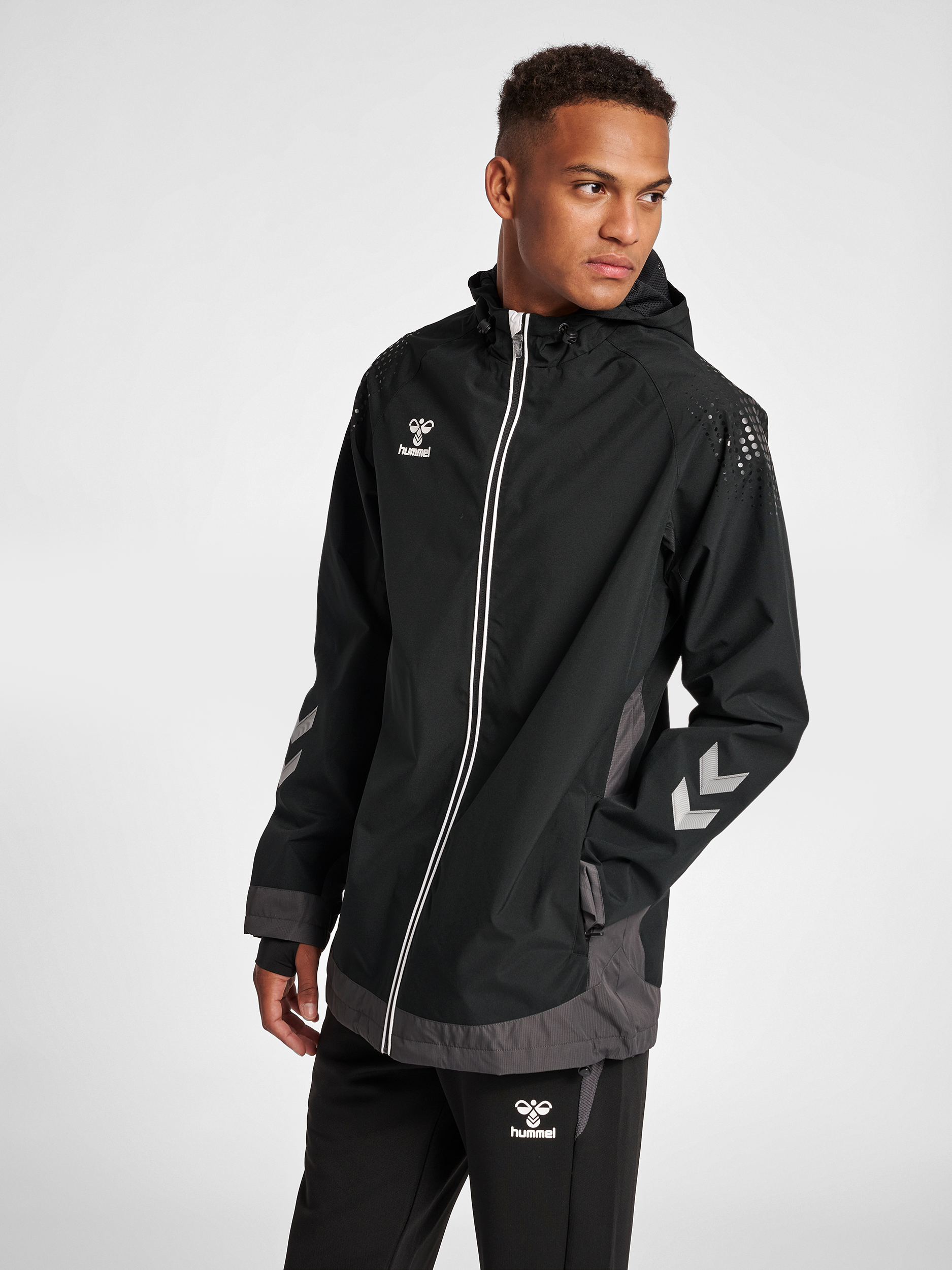 Details about   Hummel Football Soccer Mens Outdoor Casual Quilted Full Zip Hooded Bench Jacket 