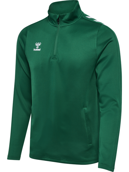 hmlCORE XK HALF ZIP POLY SWEAT, EVERGREEN, packshot