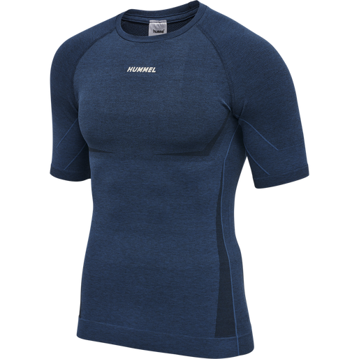 hmlTE MIKE SEAMLESS T-SHIRT, INSIGNIA BLUE/BLACK MELANGE hmlTE MIKE SEAMLESS T-SHIRT, INSIGNIA BLUE/BLACK MELANGE, packshot