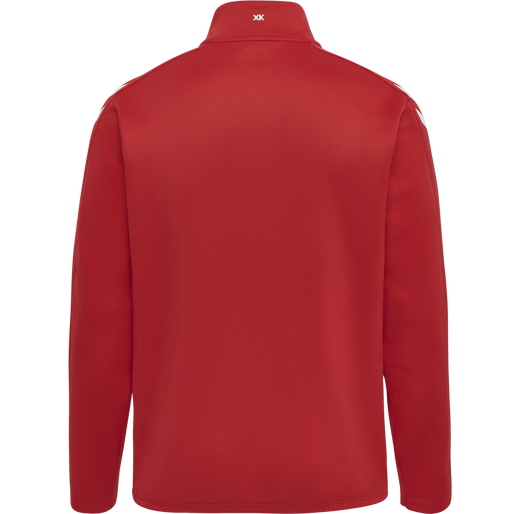 hmlCORE XK HALF ZIP POLY SWEAT, TRUE RED, packshot