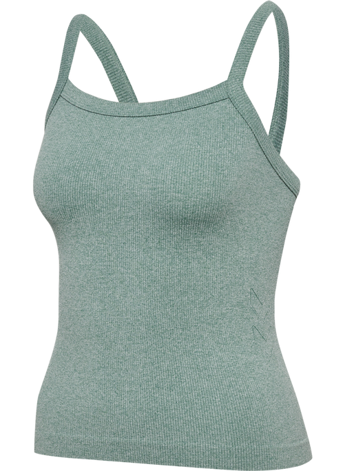 hmlYOGA SEAMLESS RIB TOP, CHINOIS GREEN MELANGE hmlYOGA SEAMLESS RIB TOP, CHINOIS GREEN MELANGE, packshot