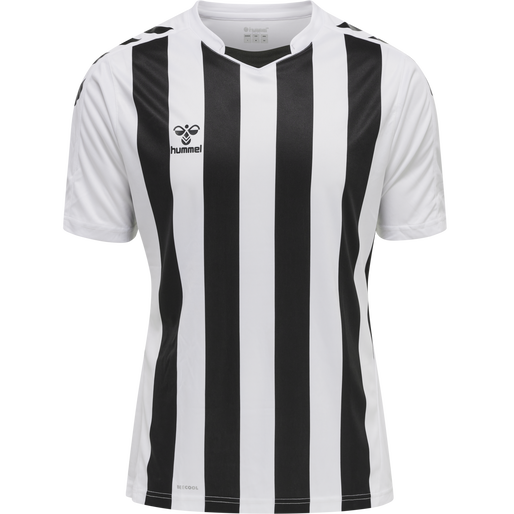 hmlCORE XK STRIPED JERSEY S/S, WHITE/BLACK hmlCORE XK STRIPED JERSEY S/S, WHITE/BLACK, packshot
