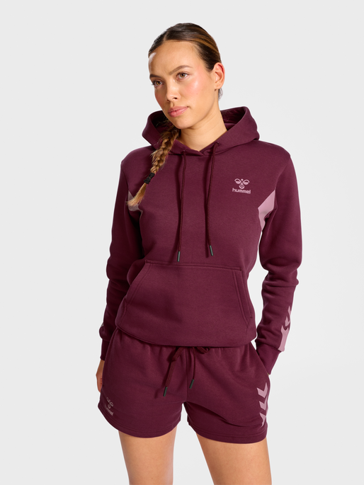 hmlACTIVE CO HOODIE WOMAN, BURGUNDY, model