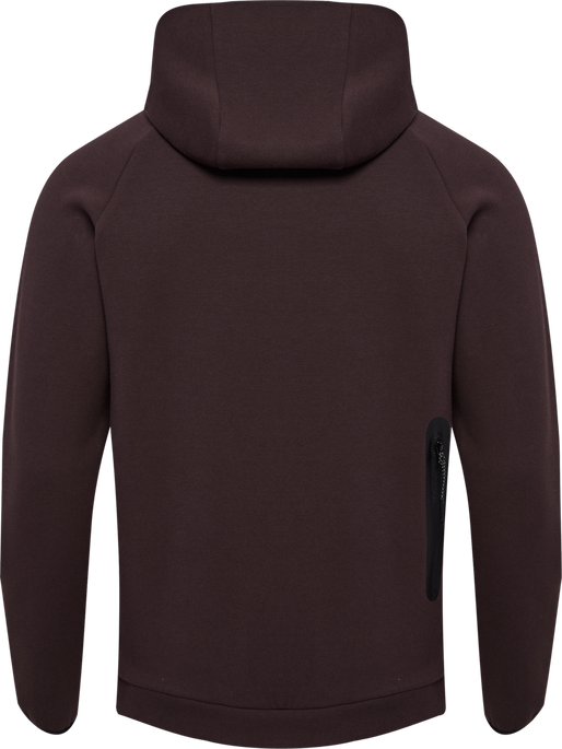 hmlTECH FLEECE REGULAR ZIP HOODIE, CHOCOLATE PLUM, packshot
