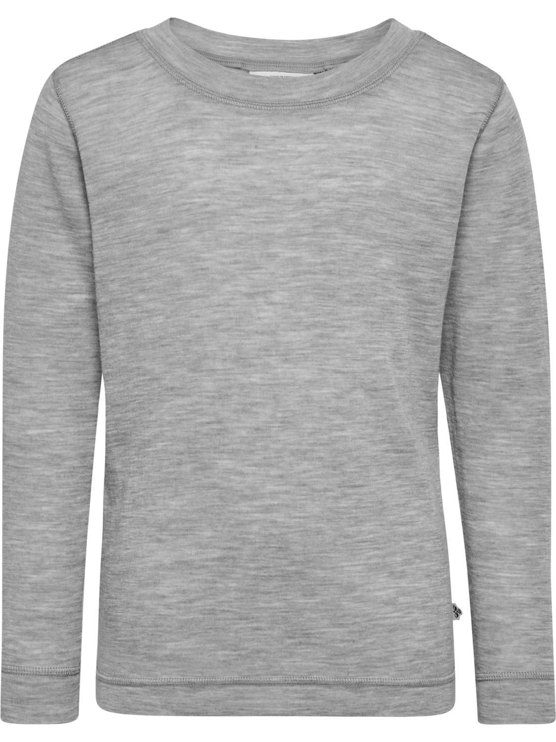 hmlJR WOOL RIB T-SHIRT L/S, GREY MELANGE, packshot