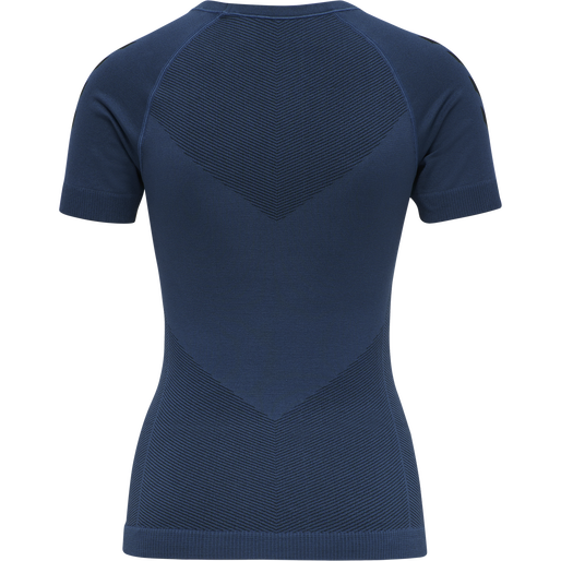 HUMMEL FIRST SEAMLESS JERSEY S/S W, DARK DENIM, packshot